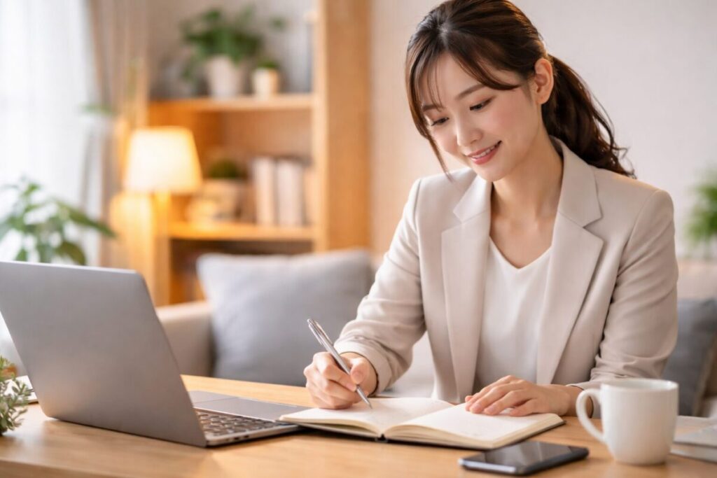 ポジティブに作業をすすめる女性のイメージ社員