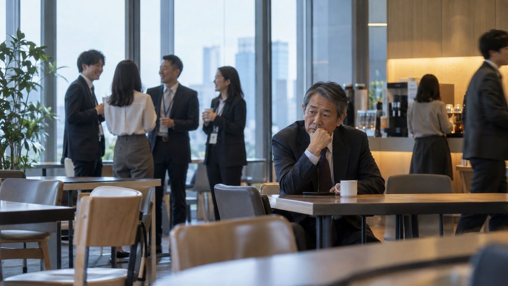役職を外れたあとオフィスで一人座る会社員